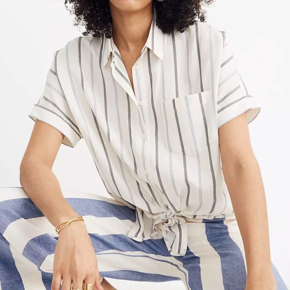 Madewell Tie-Front Shirt in Montpellier Stripe
